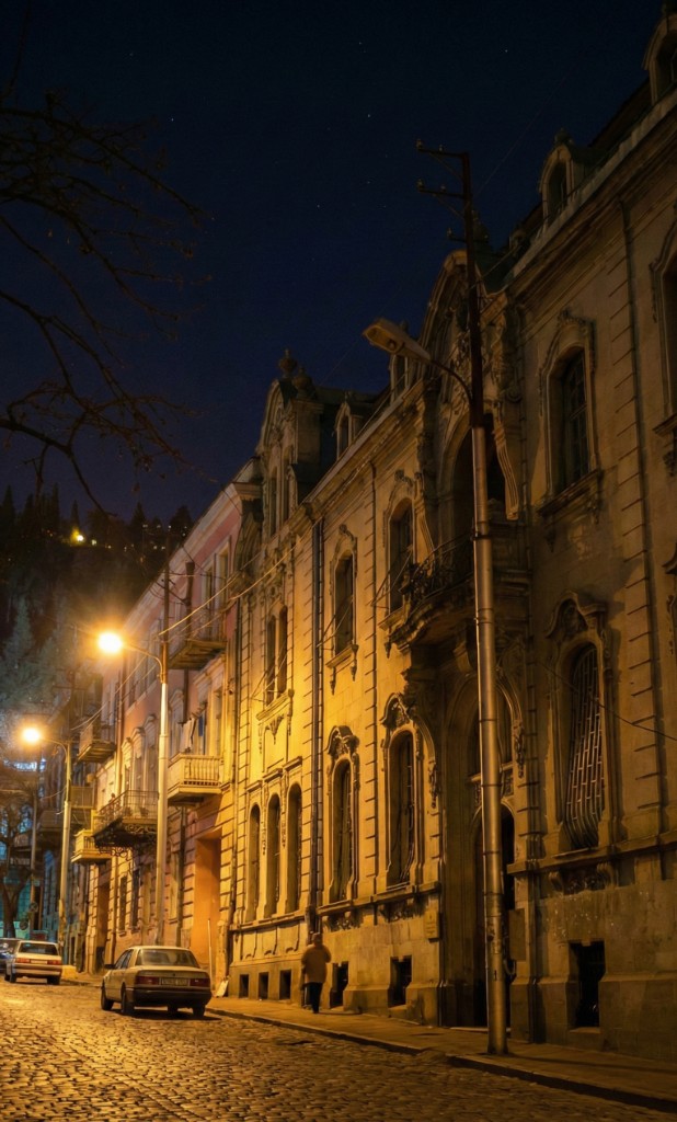 Historic Sololaki street in Tbilisi with beautiful architecture